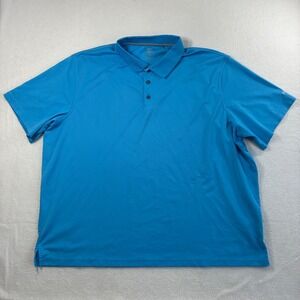 Reebok Performance Golf Polo Shirt Mens 5XL Blue Stretch Breathable Summer